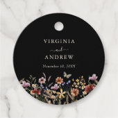Black Boho Wildblume Geschenkanhänger (Vorderseite)