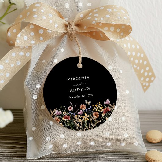 Black Boho Wildblume Geschenkanhänger