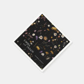 Black Boho Wildblume Wedding Napkins Serviette (Ecke)