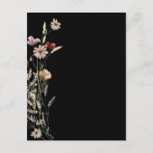 Black Boho Wildblumen Hochzeit Begleitkarte (Rückseite)