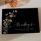 Black Boho Wildblumen Hochzeit Gästebuch