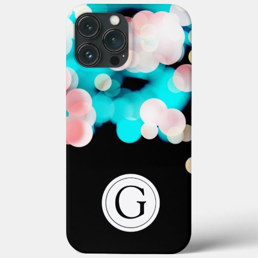 Black Bokeh Personalisiert Monogram Iphone Case-Mate iPhone Hülle (Rückseite)