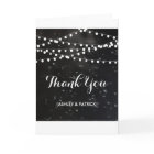 Black Bokeh String of Lights Thank You Card