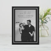 Black Bold Border Foto Moderne Hochzeit Save The Date (Stehend Vorderseite)