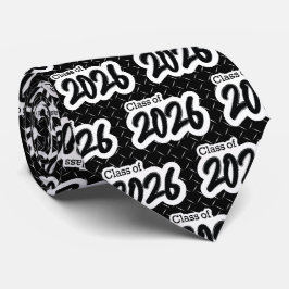 Black Bold Brush Class of 2026 Neck Tie Krawatte