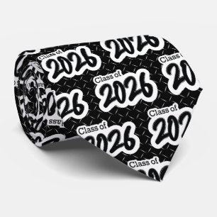 Black Bold Brush Class of 2026 Neck Tie Krawatte