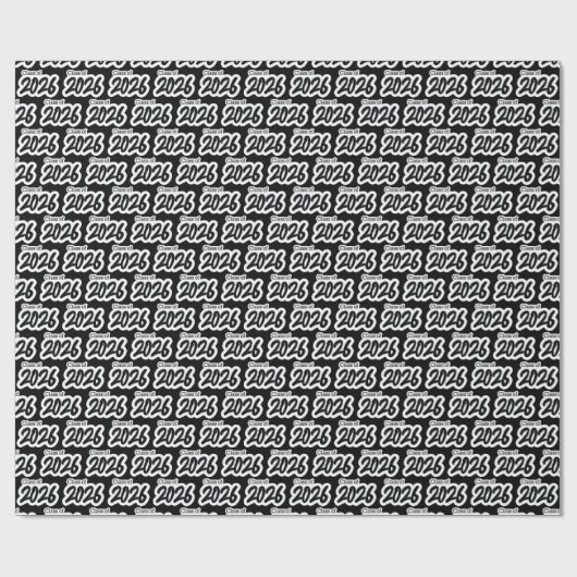 Black Bold Brush Class of 2026 Wrapping Paper Geschenkpapier (Flach)