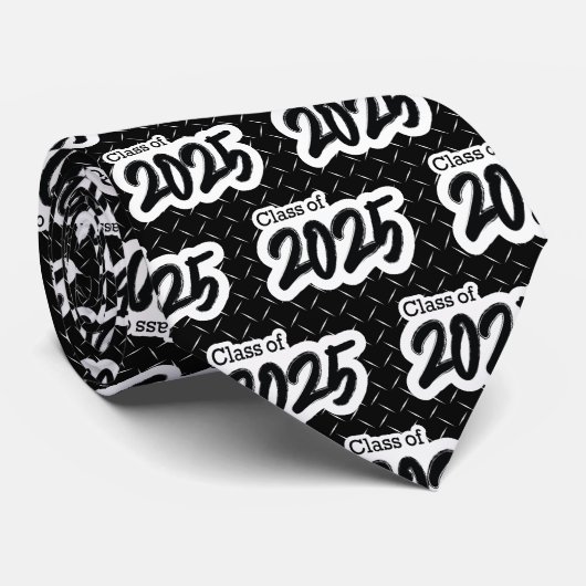 Black Bold Brush Class von 2025 Krawatte (Gerollt)