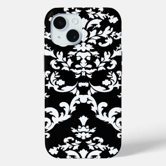 Black Bold Damask @ Emporiomoffa Case-Mate iPhone Hülle (Rückseite)