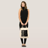 Black Bold Damask w/ name @ Emporiomoffa Tragetasche (Vorderseite (Model))