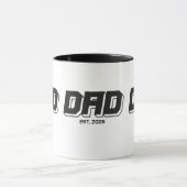 Black Bold Established New Dad Gift Tasse (Zentrum)