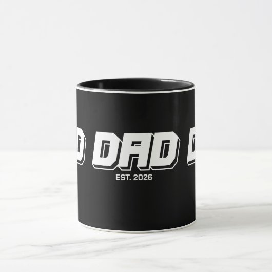 Black Bold Established New Dad Gift Tasse (Zentrum)