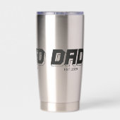 Black Bold Established New Dad Gift Thermobecher (Rückseite)