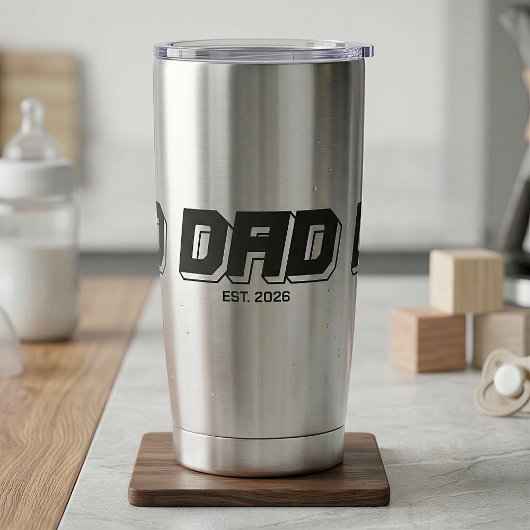 Black Bold Established New Dad Gift Thermobecher