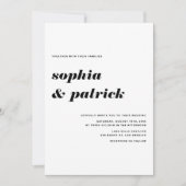 Black Bold Italic Retro Typografy Wedding Einladung (Vorderseite)