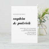 Black Bold Italic Retro Typografy Wedding Einladung (Stehend Vorderseite)