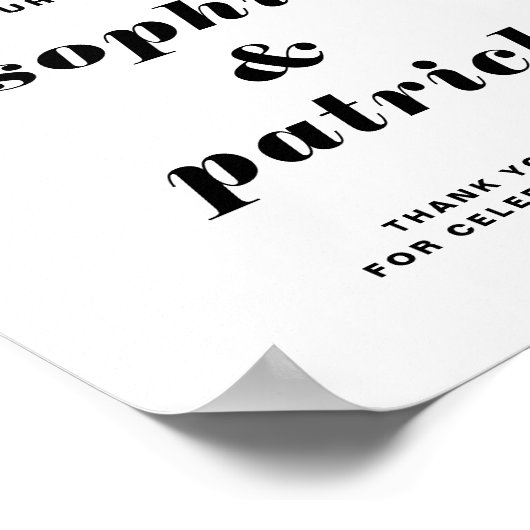 Black Bold Italic Typography Wedding Welcome Poster (Ecke)