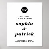 Black Bold Italic Typography Wedding Welcome Poster (Vorne)