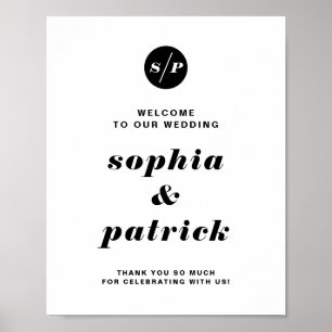 Black Bold Italic Typography Wedding Welcome Poster