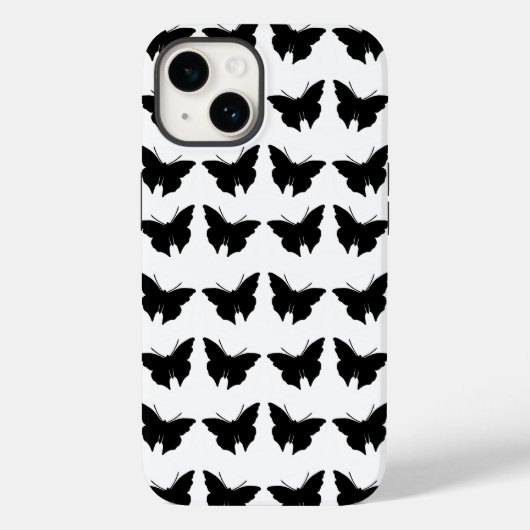 Black Bold Mod Butterflies Case-Mate iPhone Hülle (Rückseite)
