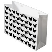 Black Bold Mod Butterflies Große Geschenktüte (Vorderseite Schrägansicht)