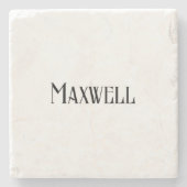 Black Bold Modern Typografy Family Name Steinuntersetzer (Vorderseite)