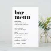 Black Bold Retro Typografy Wedding Bar Menu (Stehend Vorderseite)