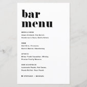 Black Bold Retro Typografy Wedding Bar Menu (Vorderseite)