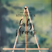 Black Bold Script Baby Dusche Willkommen Acrylschild (Neutral)