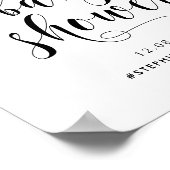 Black Bold Script Baby Dusche Willkommen Poster (Ecke)