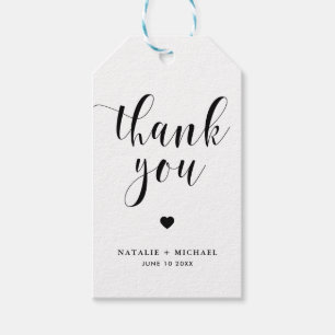 Black Bold Script Wedding Vielen Dank, dass Sie Ta Geschenkanhänger