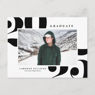 Black Bold Typografy 2024 Foto Abschluss Einladungspostkarte