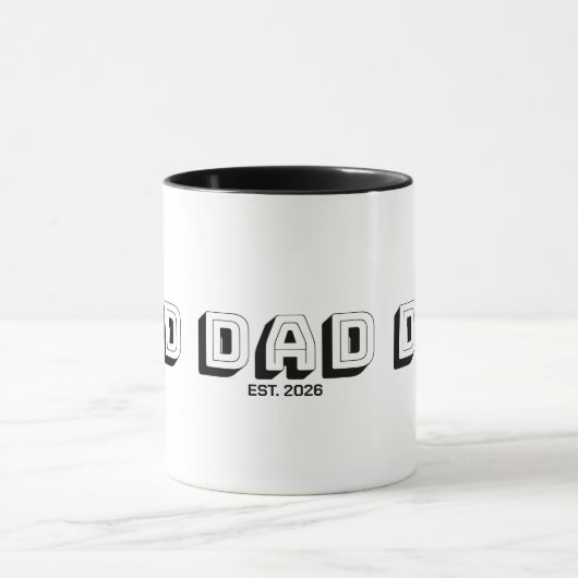 Black Bold Varsity Established Dad Tasse (Zentrum)