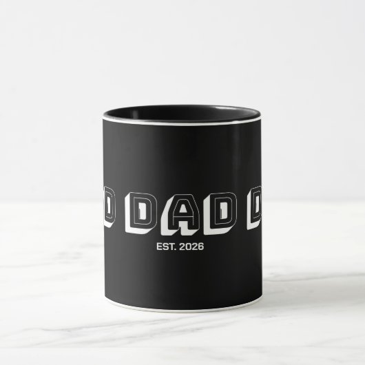 Black Bold Varsity Established Dad Tasse (Zentrum)