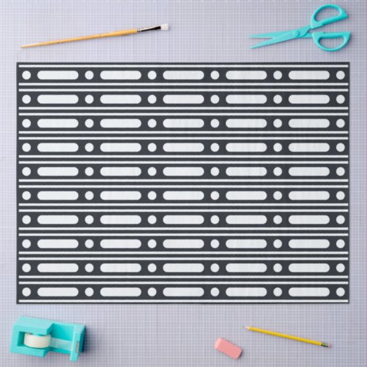 Black Bone Inlay Dots Border Decoupage Paper Seidenpapier (Basteln)