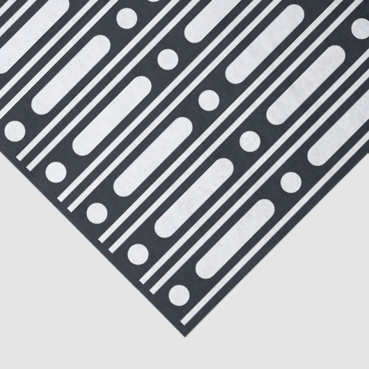 Black Bone Inlay Dots Border Decoupage Paper Seidenpapier (Detail)