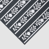 Black Bone Inlay Floral Border Decoupage Paper Seidenpapier (Detail)