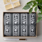 Black Bone Inlay Floral Border Decoupage Paper Seidenpapier (Geschenk)