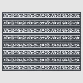 Black Bone Inlay Floral Border Decoupage Paper Seidenpapier