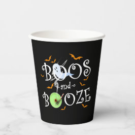 Black Boos & Booze Halloween-Party Pappbecher