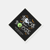 Black Boos & Booze Halloween-Party Serviette (Ecke)