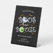 Black Boos & Booze Halloween-Party Sockelschild (Vorderseite)