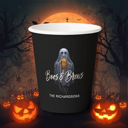 Black Boos & Brews Geister-Halloween Pappbecher