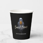 Black Boos & Brews Geister-Halloween Pappbecher (Vorderseite)