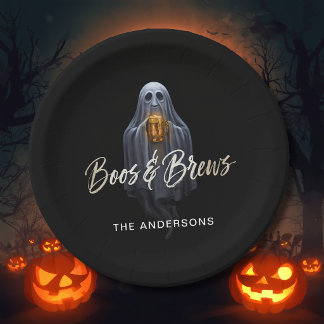 Black Boos & Brews Geister-Halloween Pappteller