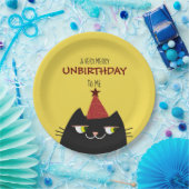 Black Boost The Cat , Cartoon Doodle Funny Geburts Pappteller (Party)