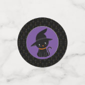 Black Border Black Cat mit einem Hexenhutenhalm Konfetti (Klein Vorderseite)