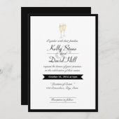 Black Border Champagne Toast Wedding Einladungen (Vorne/Hinten)