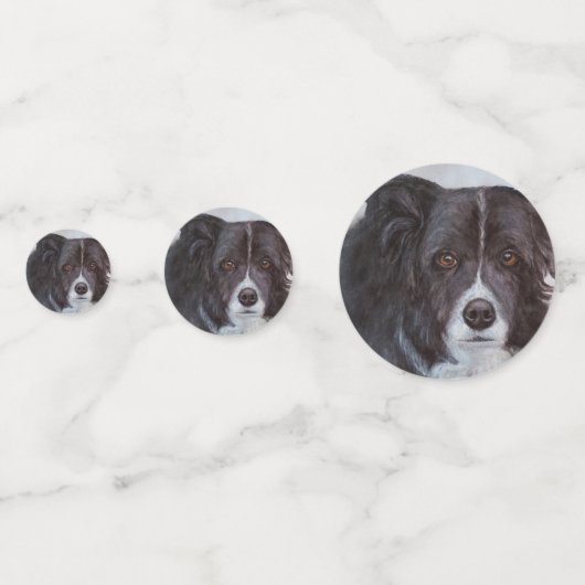 Black Border Collie Dog Birthday Konfetti (Vorderseiten)