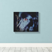 Black Border Collie Dog Face Leinwanddruck (Insitu (Holzboden))